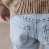 Austin Woven Twill Pant - Washed Denim Childrens Pant from Jamie Kay USA