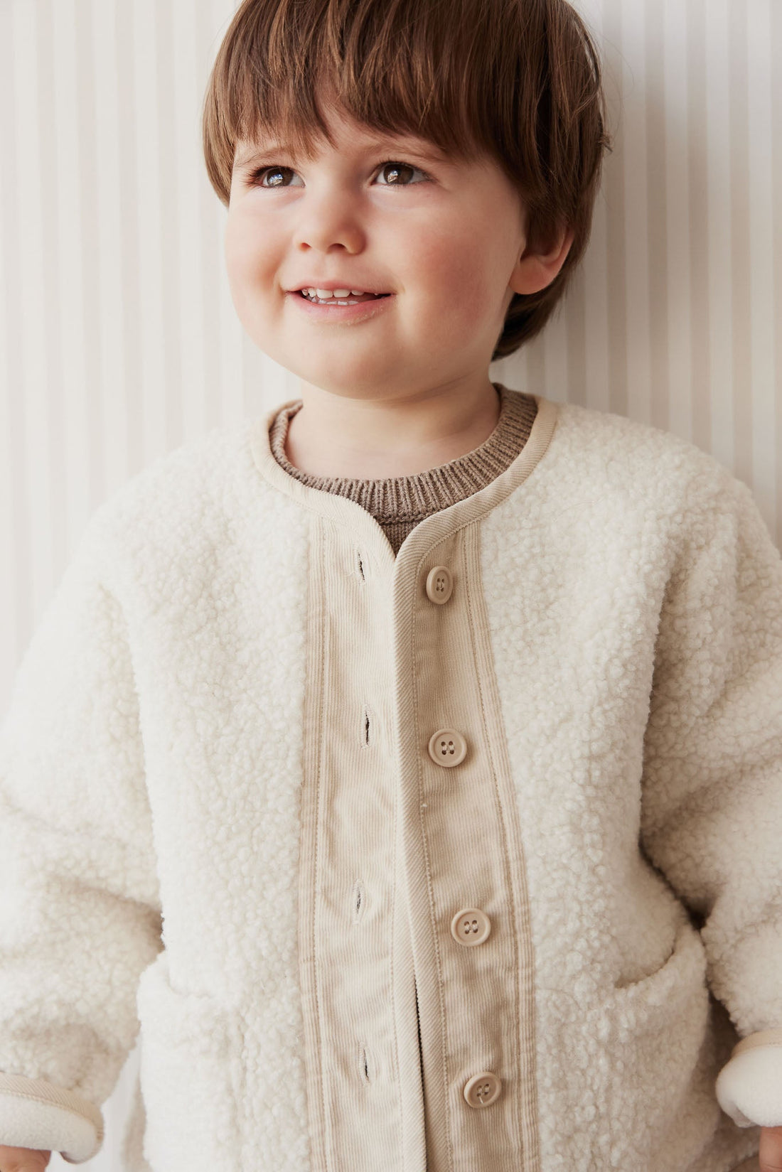 Rylan Sherpa Jacket - Natural Childrens Jacket from Jamie Kay USA