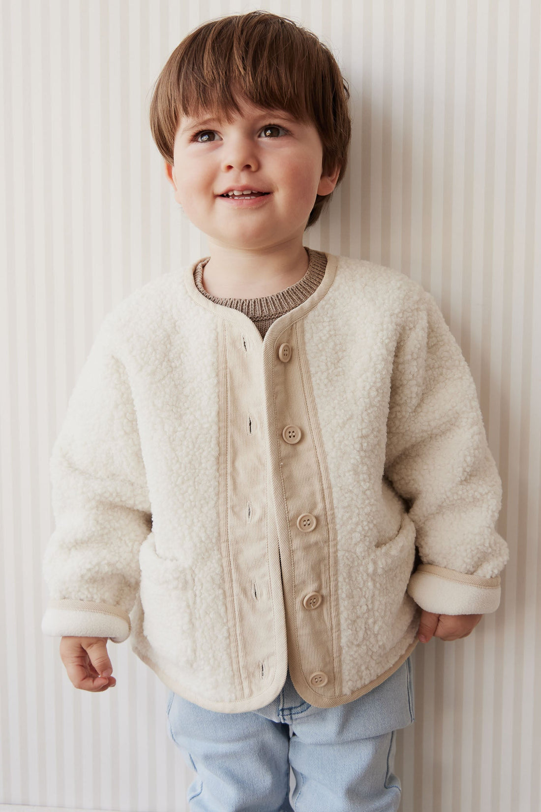 Rylan Sherpa Jacket - Natural Childrens Jacket from Jamie Kay USA