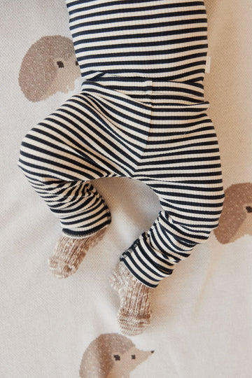 Organic Cotton Modal Everyday Legging - Narrow Stripe Constellation/Soft Clay Childrens Legging from Jamie Kay USA