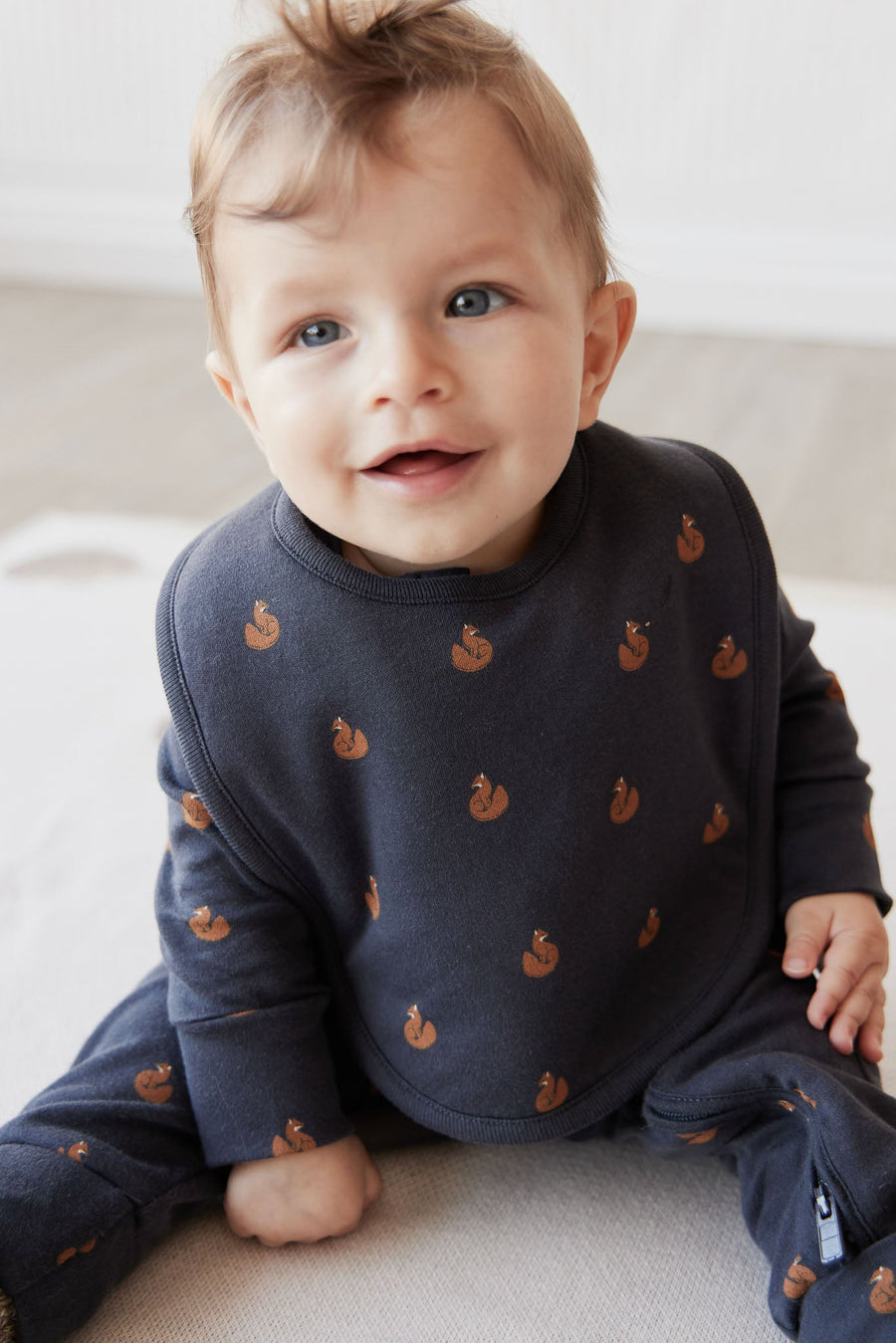 Organic Cotton Bib - Fox Cubs Constellation Childrens Bib from Jamie Kay USA