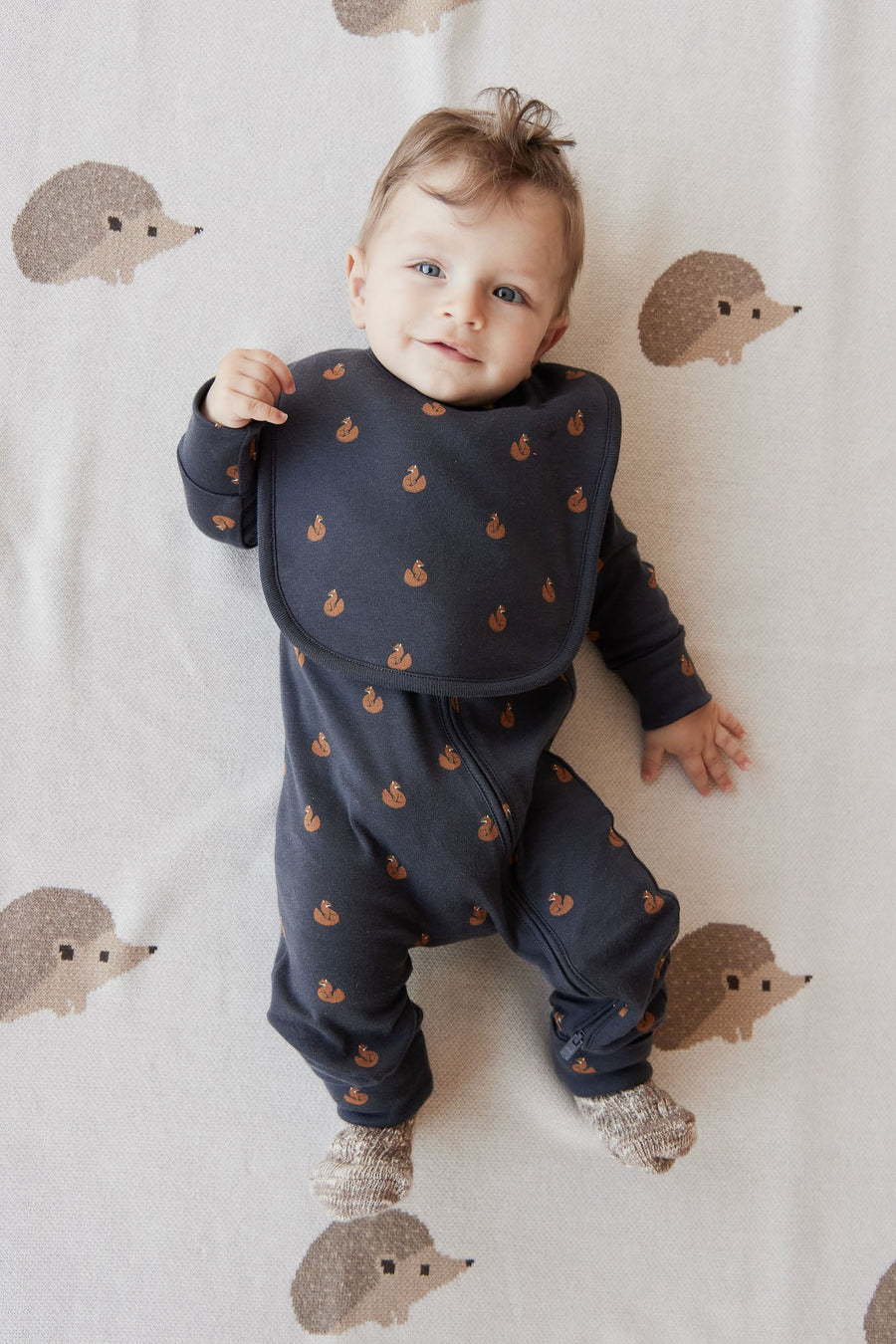 Organic Cotton Bib - Fox Cubs Constellation Childrens Bib from Jamie Kay USA