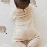 Theo Onepiece - Oatmeal Marle Hedgehog Childrens Onepiece from Jamie Kay USA