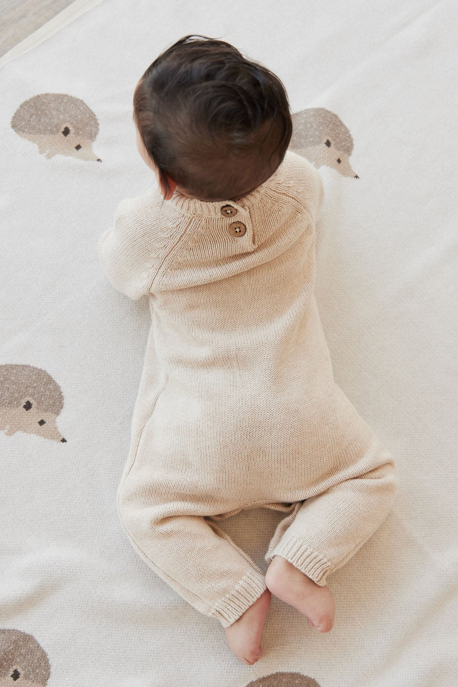 Theo Onepiece - Oatmeal Marle Hedgehog Childrens Onepiece from Jamie Kay USA