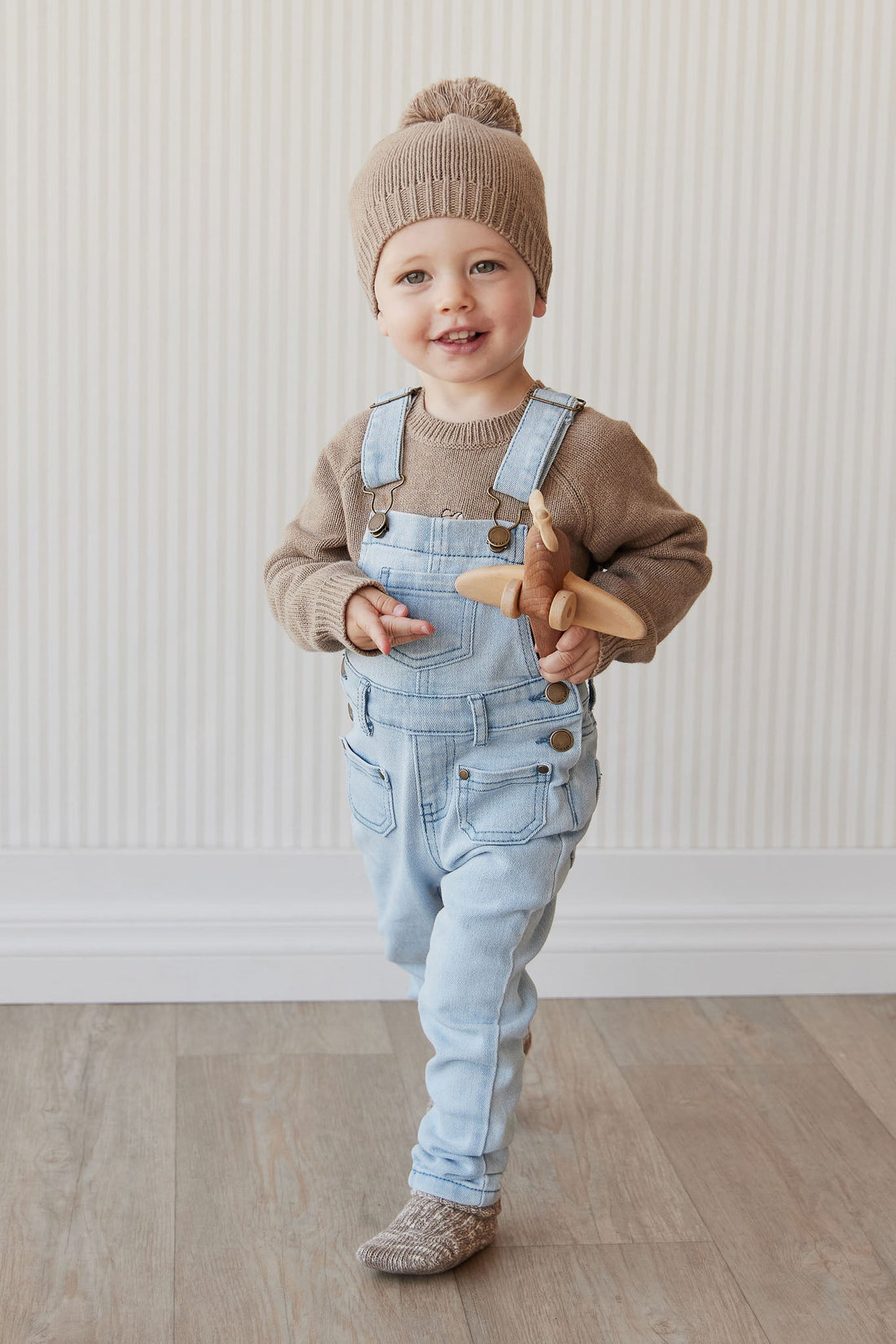 Arlo Twill Overall - Washed Denim Childrens Overall from Jamie Kay USA