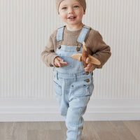 Arlo Twill Overall - Washed Denim Childrens Overall from Jamie Kay USA