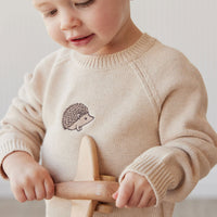 Ethan Jumper - Oatmeal Marle Hedgehog Childrens Jumper from Jamie Kay USA