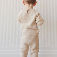 Ethan Pant - Oatmeal Marle Childrens Pant from Jamie Kay USA