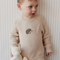 Ethan Jumper - Oatmeal Marle Hedgehog Childrens Jumper from Jamie Kay USA