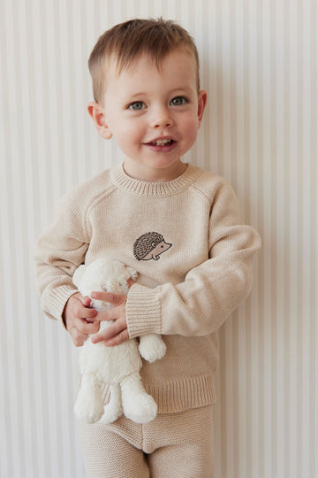 Ethan Jumper - Oatmeal Marle Hedgehog Childrens Jumper from Jamie Kay USA