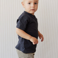 Pima Cotton Marley Short - Narrow Stripe Deep Olive/Soft Clay Childrens Short from Jamie Kay USA