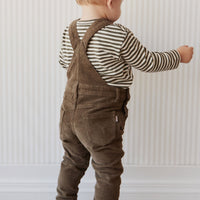 Pima Cotton Arnold Long Sleeve Top - Narrow Stripe Deep Olive/Soft Clay Childrens Top from Jamie Kay USA