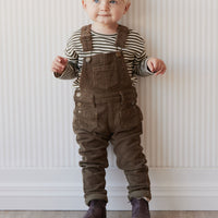 Pima Cotton Arnold Long Sleeve Top - Narrow Stripe Deep Olive/Soft Clay Childrens Top from Jamie Kay USA