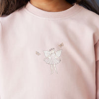 Organic Cotton Bobbie Sweatshirt - Shell Pink Fairy Childrens Top from Jamie Kay USA