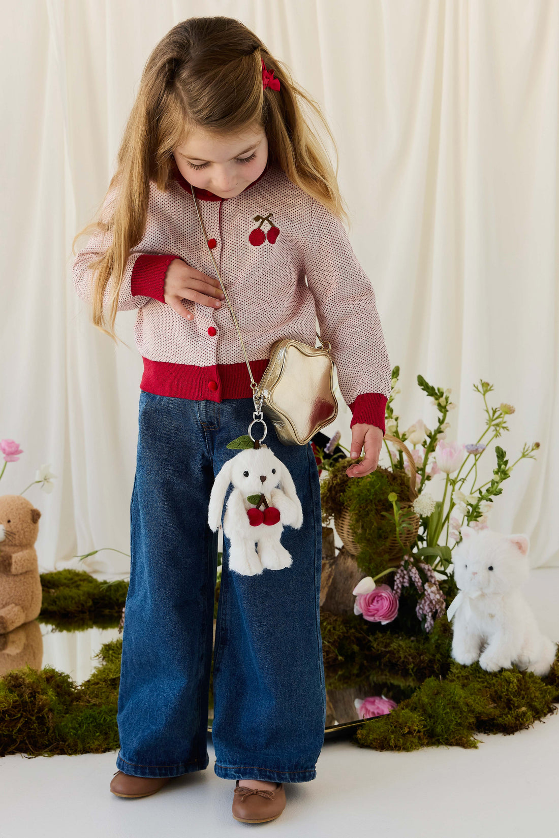 Snuggle Bunnies - Cherry Penelope Keyring - Marshmallow Childrens Toys from Jamie Kay USA