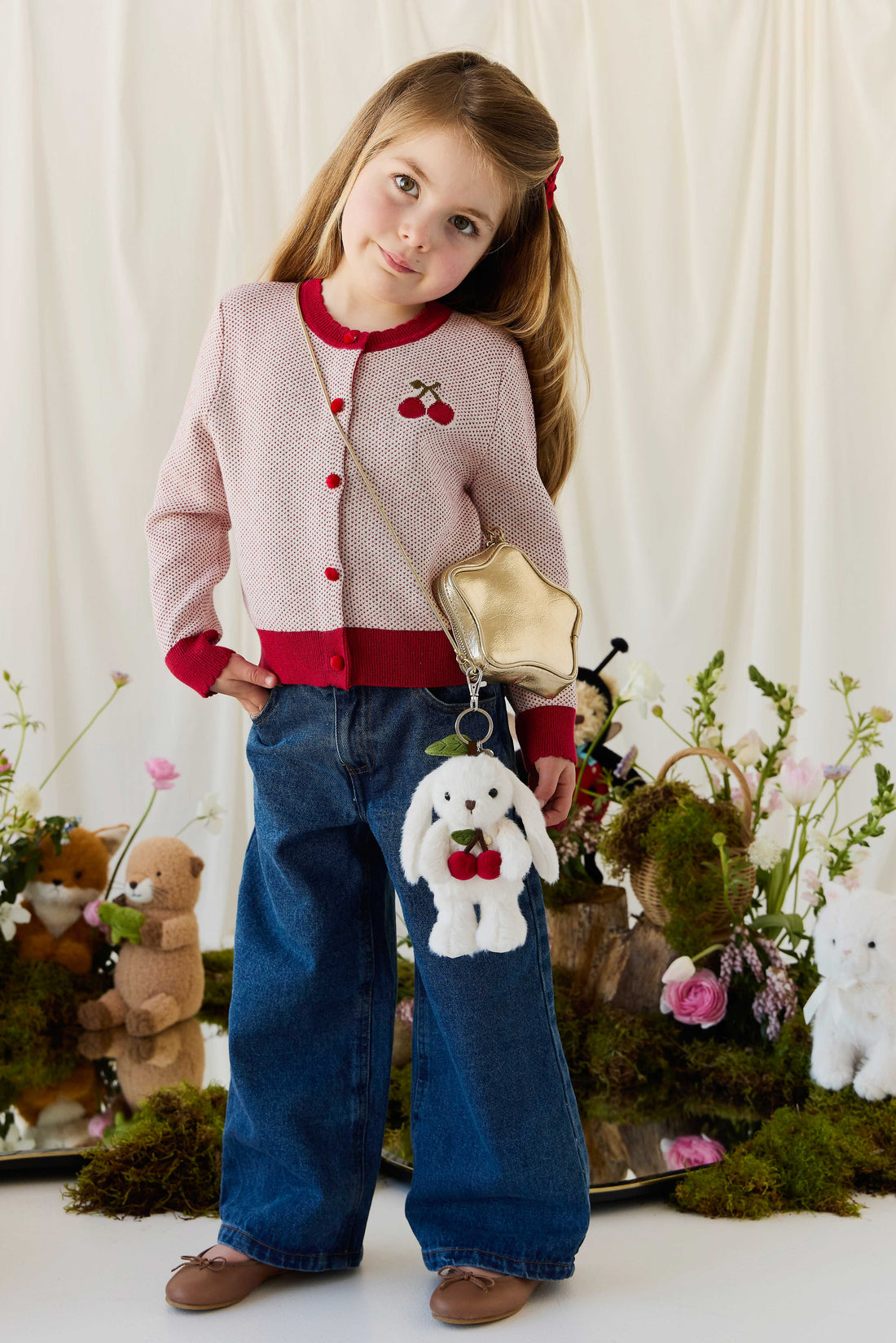 Snuggle Bunnies - Cherry Penelope Keyring - Marshmallow Childrens Toys from Jamie Kay USA