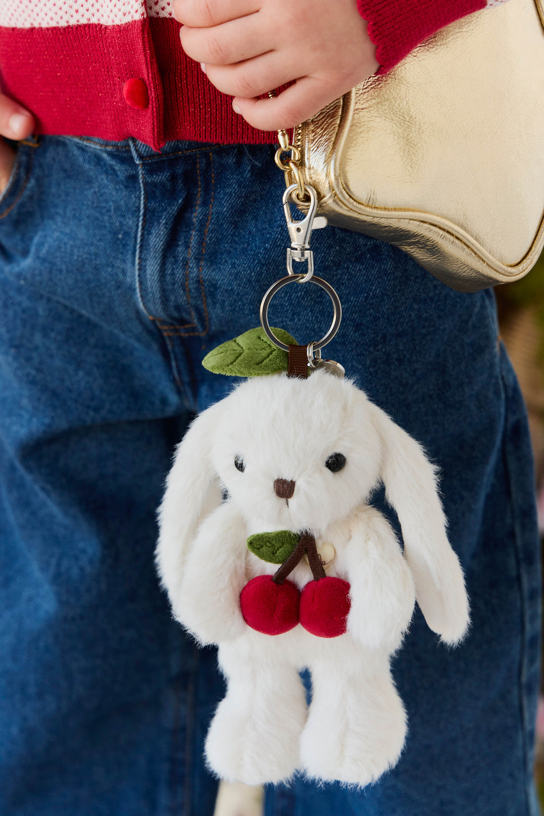 Snuggle Bunnies - Cherry Penelope Keyring - Marshmallow Childrens Toys from Jamie Kay USA