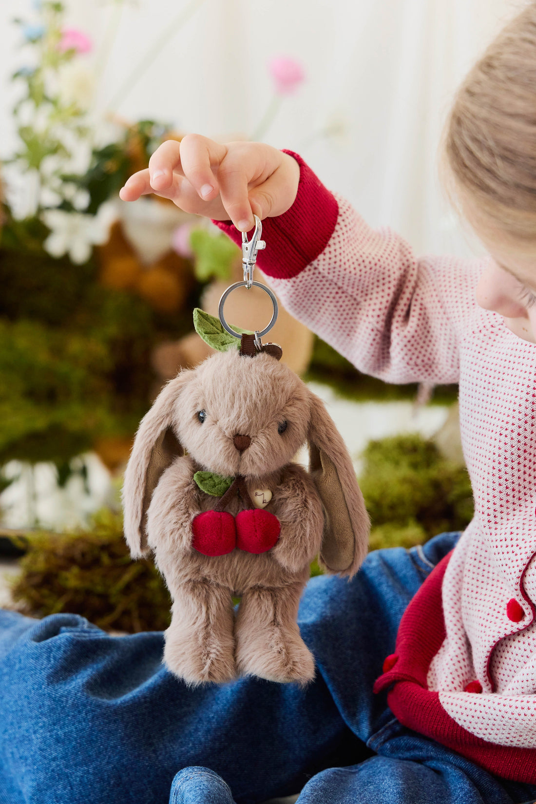 Snuggle Bunnies - Cherry Penelope Keyring - Walnut Childrens Toys from Jamie Kay USA