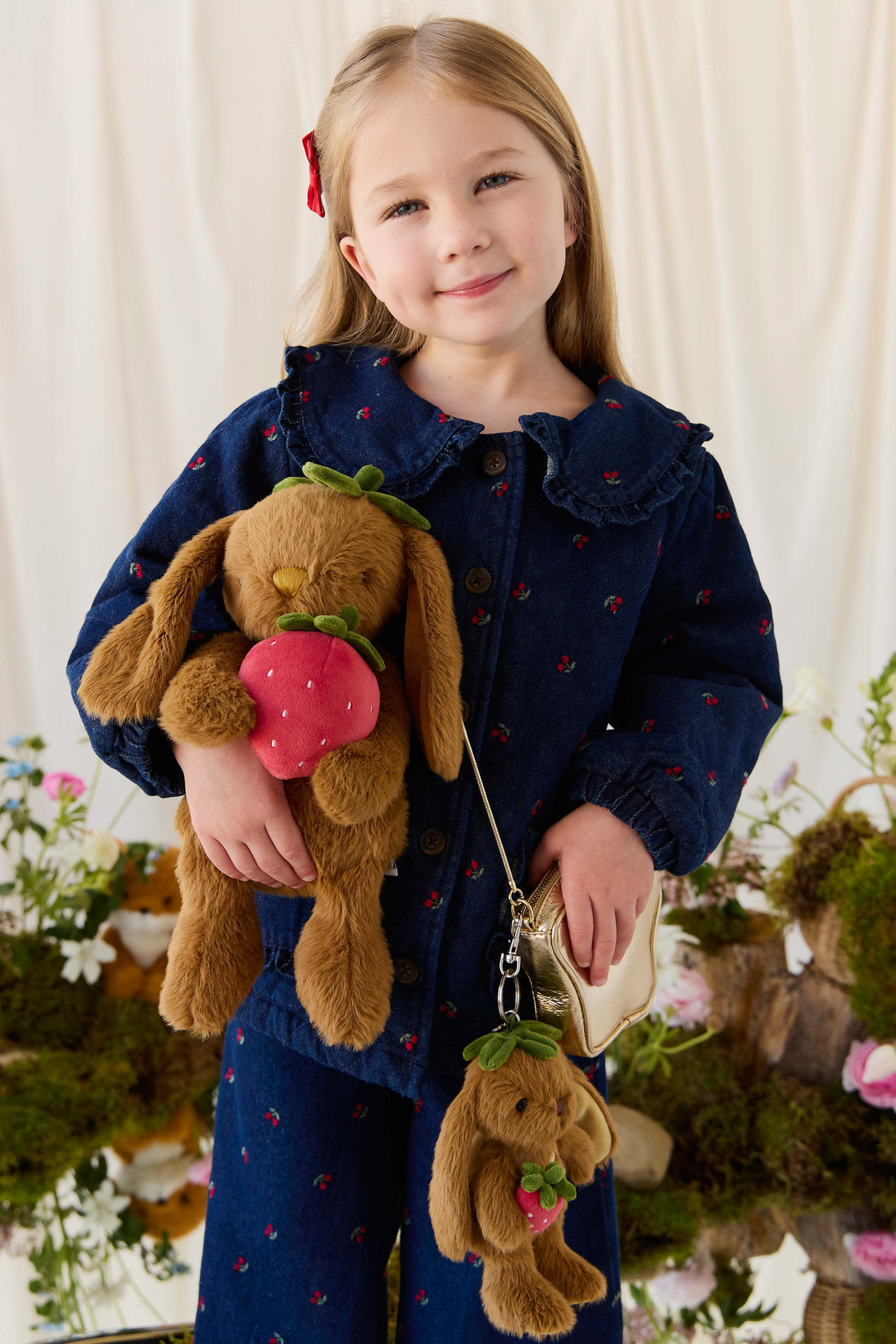 Snuggle Bunnies - Strawberry Penelope Keyring - Oak Childrens Toys from Jamie Kay USA