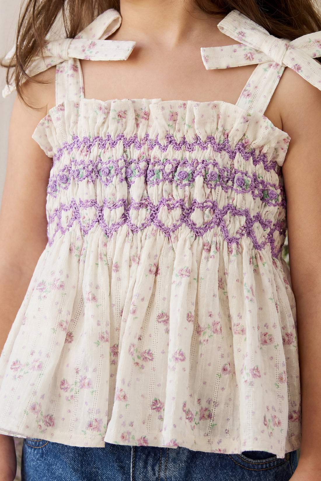 Organic Cotton Carine Top - Molly Lilac Childrens Top from Jamie Kay USA