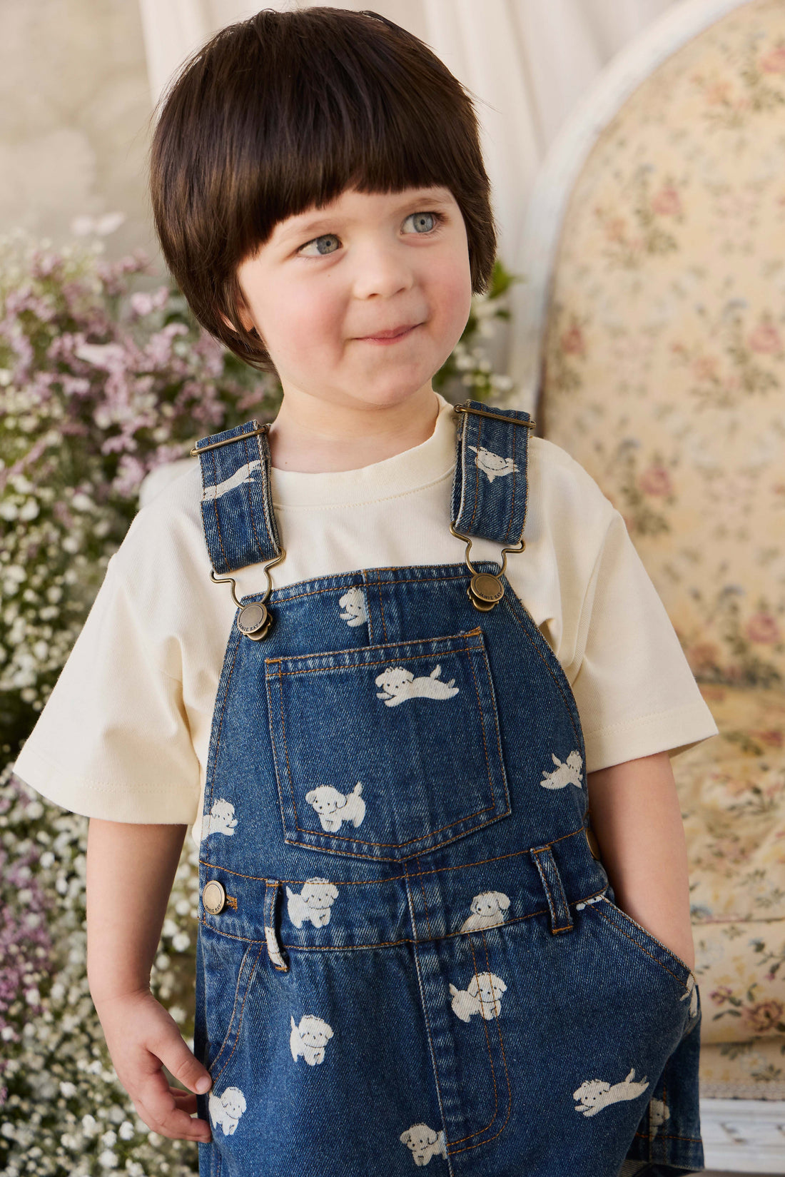 Fenix Short Overall - Finnegan Denim Childrens Overall from Jamie Kay USA