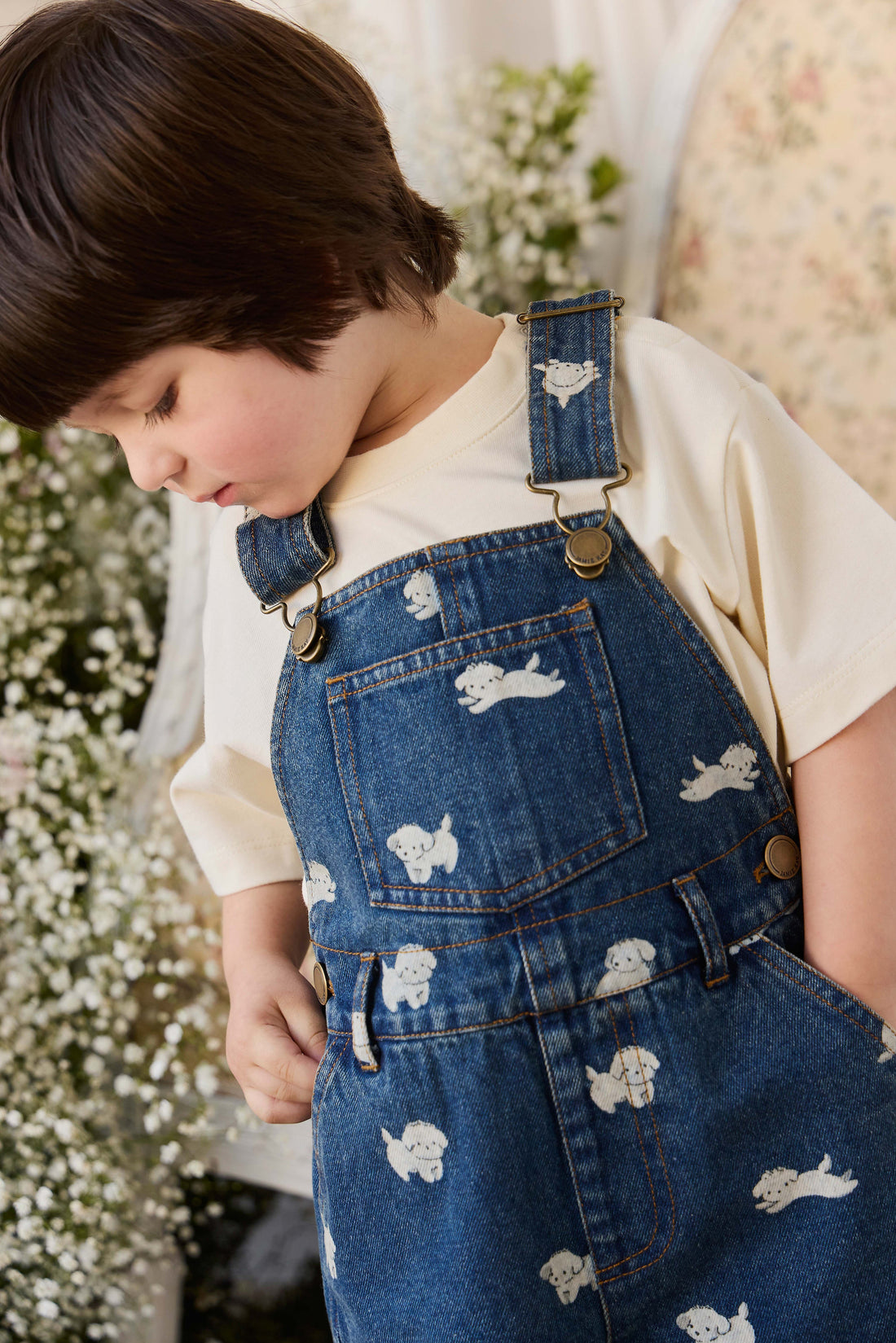 Fenix Short Overall - Finnegan Denim Childrens Overall from Jamie Kay USA