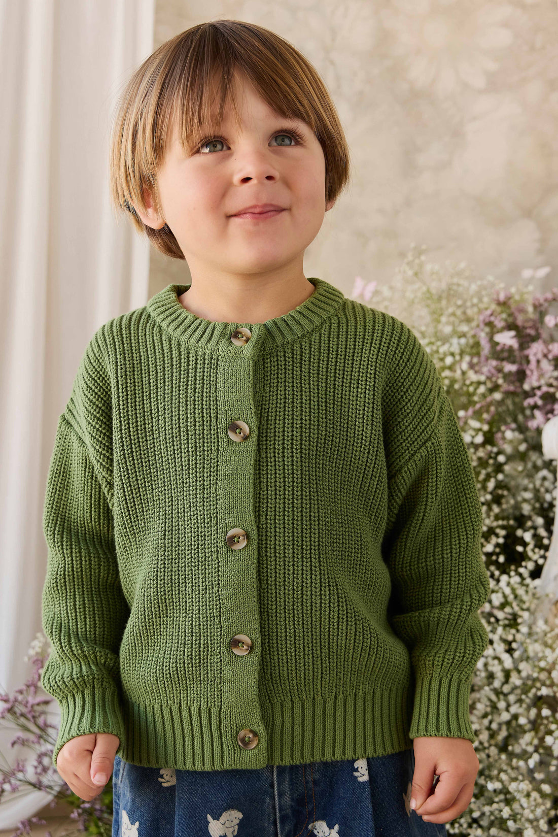 Johan Knitted Cardigan - Matcha Childrens Cardigan from Jamie Kay USA