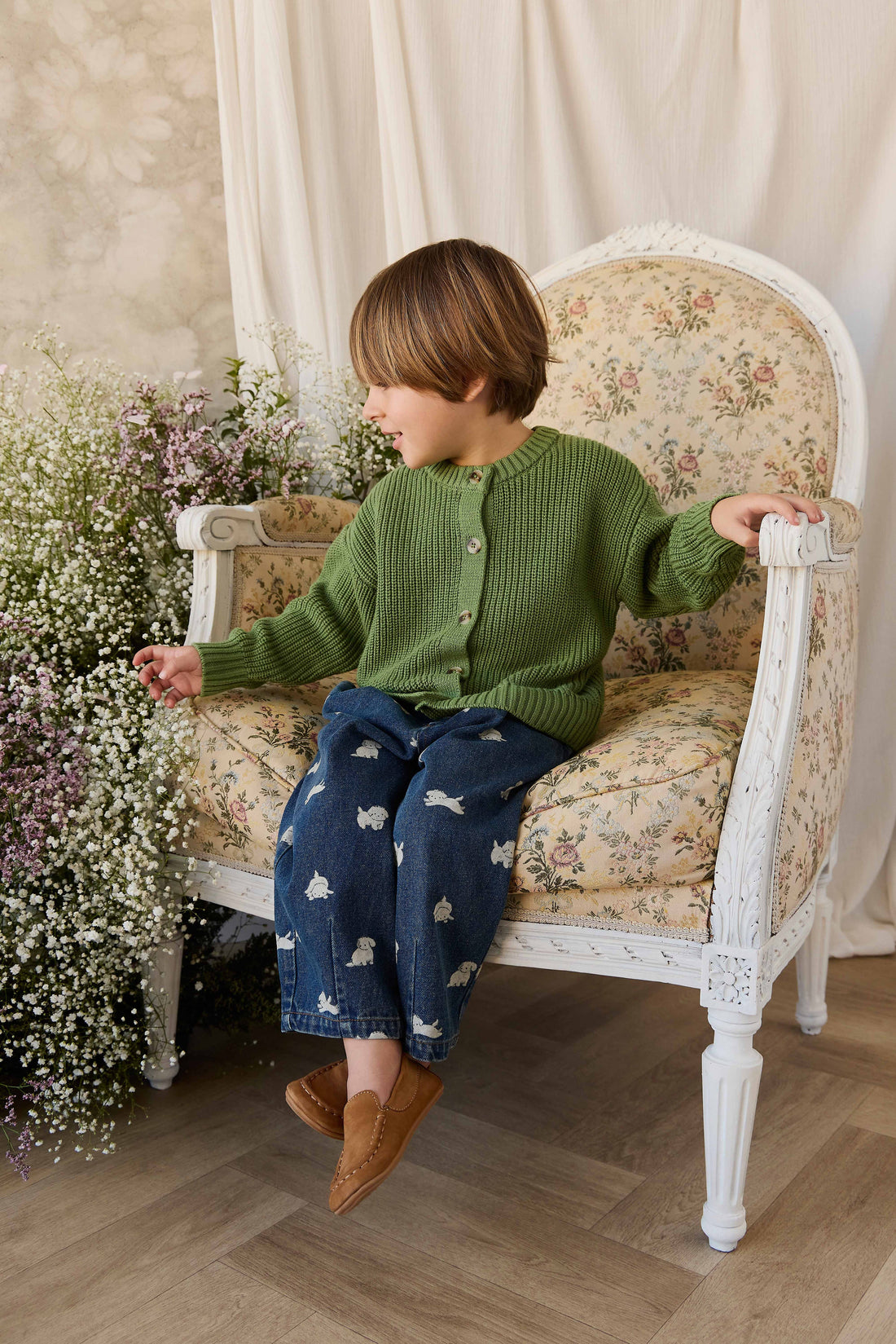 Johan Knitted Cardigan - Matcha Childrens Cardigan from Jamie Kay USA