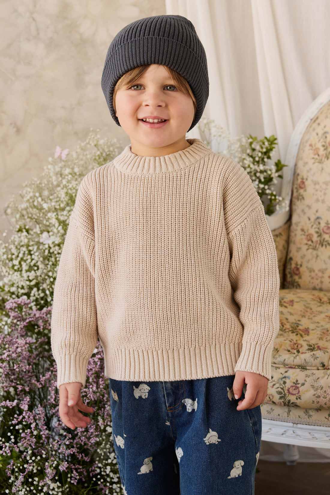 Johan Jumper - Vintage Linen Childrens Jumper from Jamie Kay USA