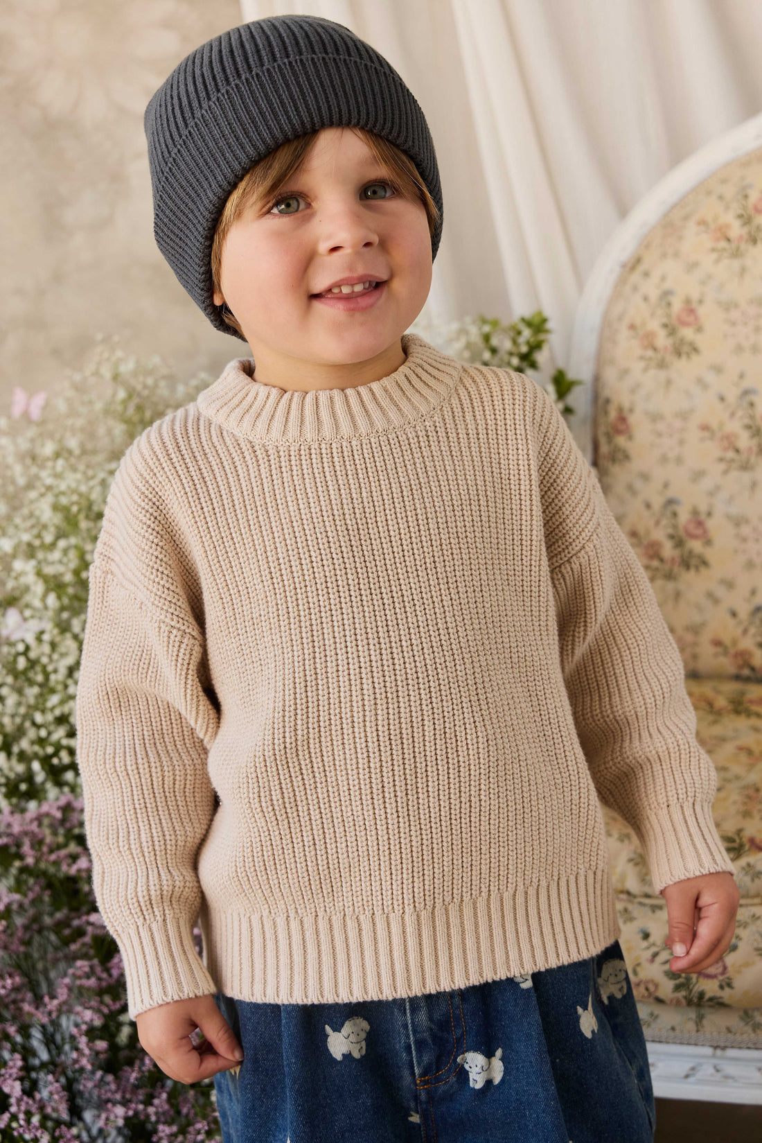 Johan Jumper - Vintage Linen Childrens Jumper from Jamie Kay USA