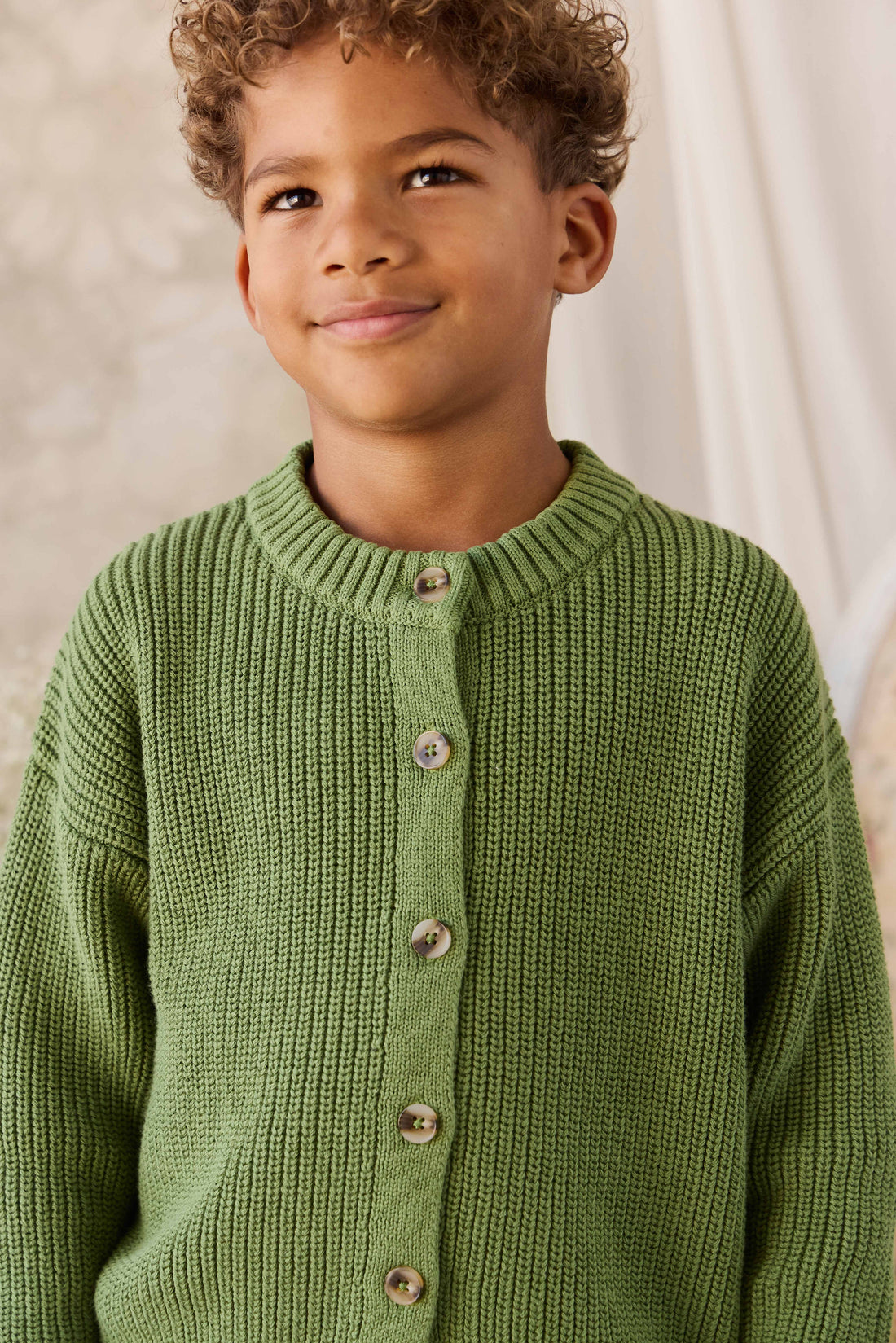 Johan Knitted Cardigan - Matcha Childrens Cardigan from Jamie Kay USA