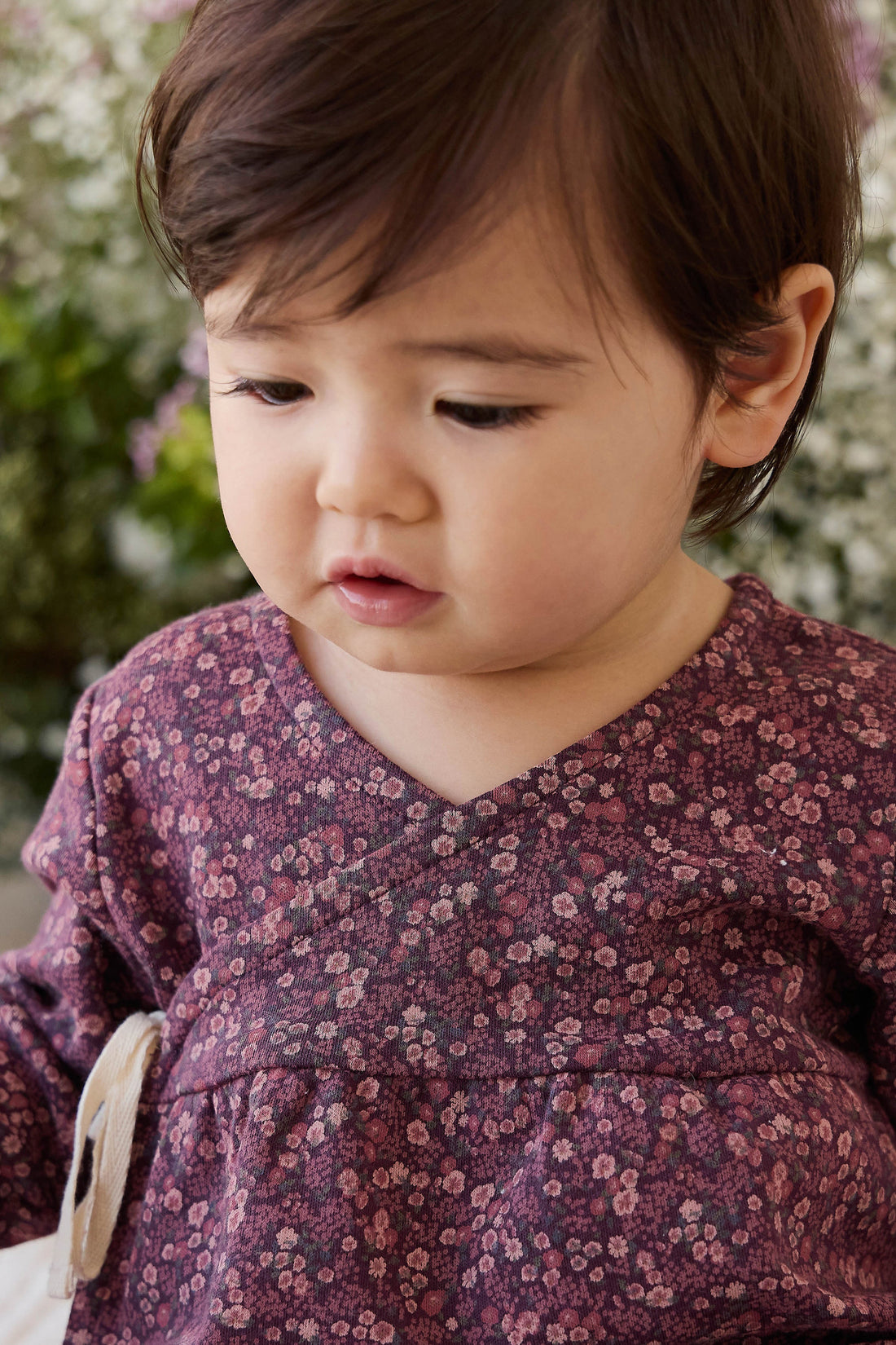 Organic Cotton Clemence Wrap Top - Fig Floral Childrens Top from Jamie Kay USA