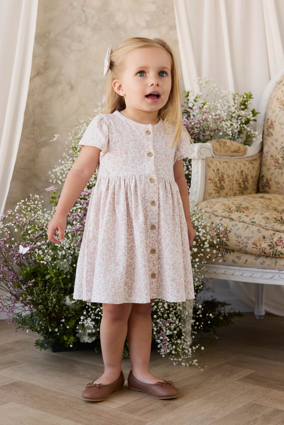 Organic Cotton Dahlia Dress - Posy Milk Childrens Dress from Jamie Kay USA