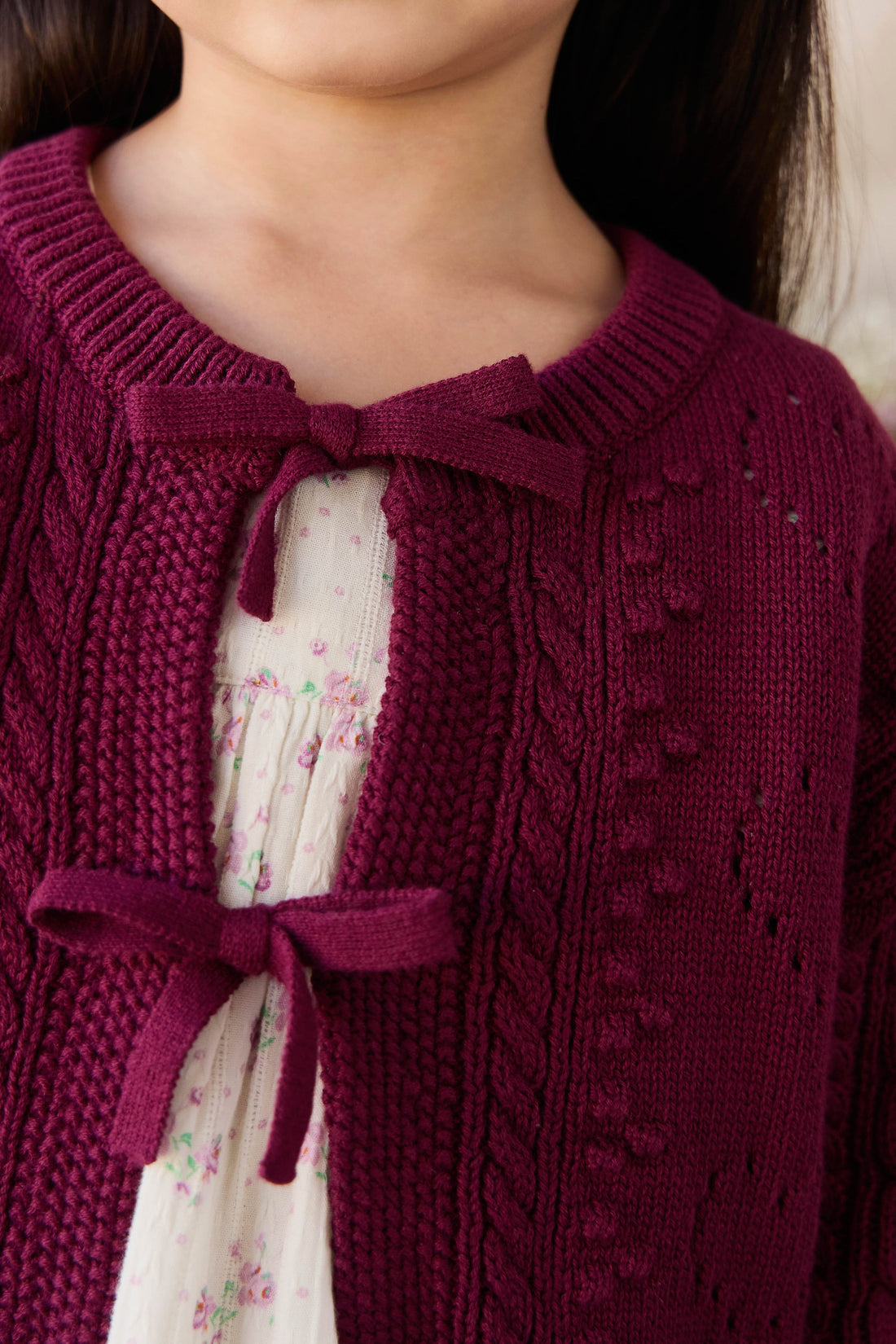 Josephine Knitted Cardigan - Mulberry Wood Childrens Cardigan from Jamie Kay USA