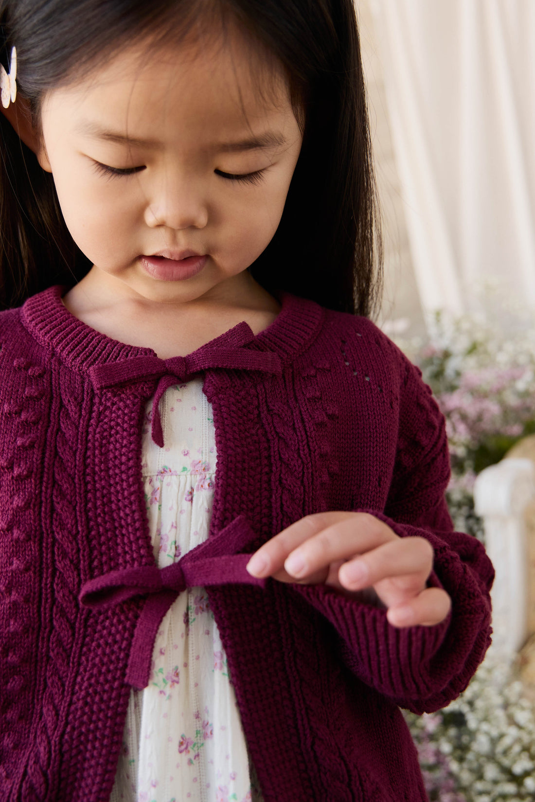 Josephine Knitted Cardigan - Mulberry Wood Childrens Cardigan from Jamie Kay USA