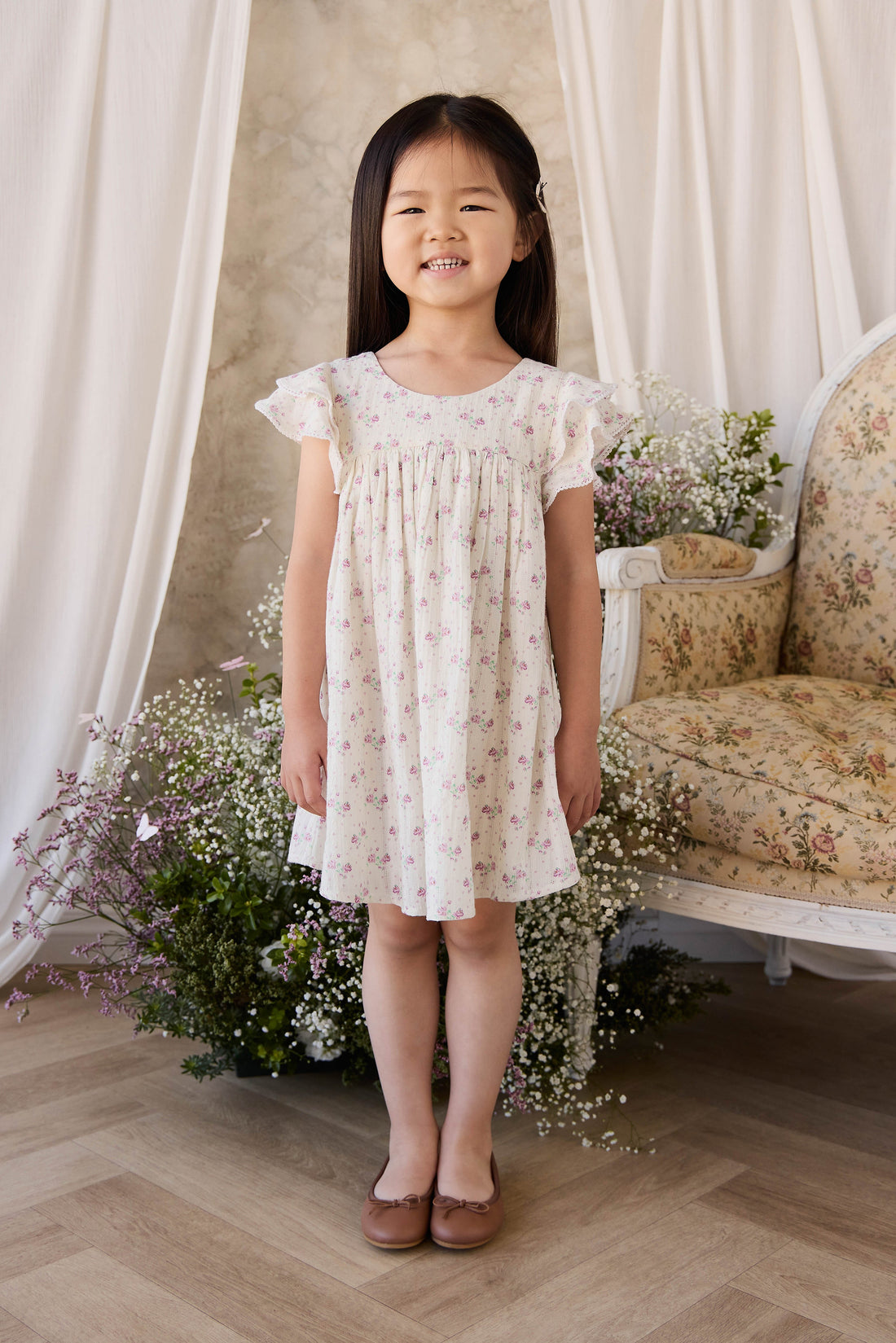 Organic Cotton Caroline Dress - Molly Lilac Childrens Dress from Jamie Kay USA