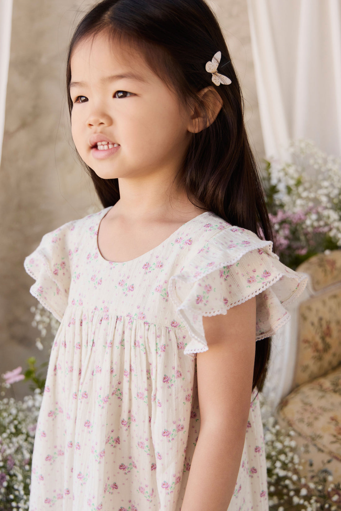 Organic Cotton Caroline Dress - Molly Lilac Childrens Dress from Jamie Kay USA