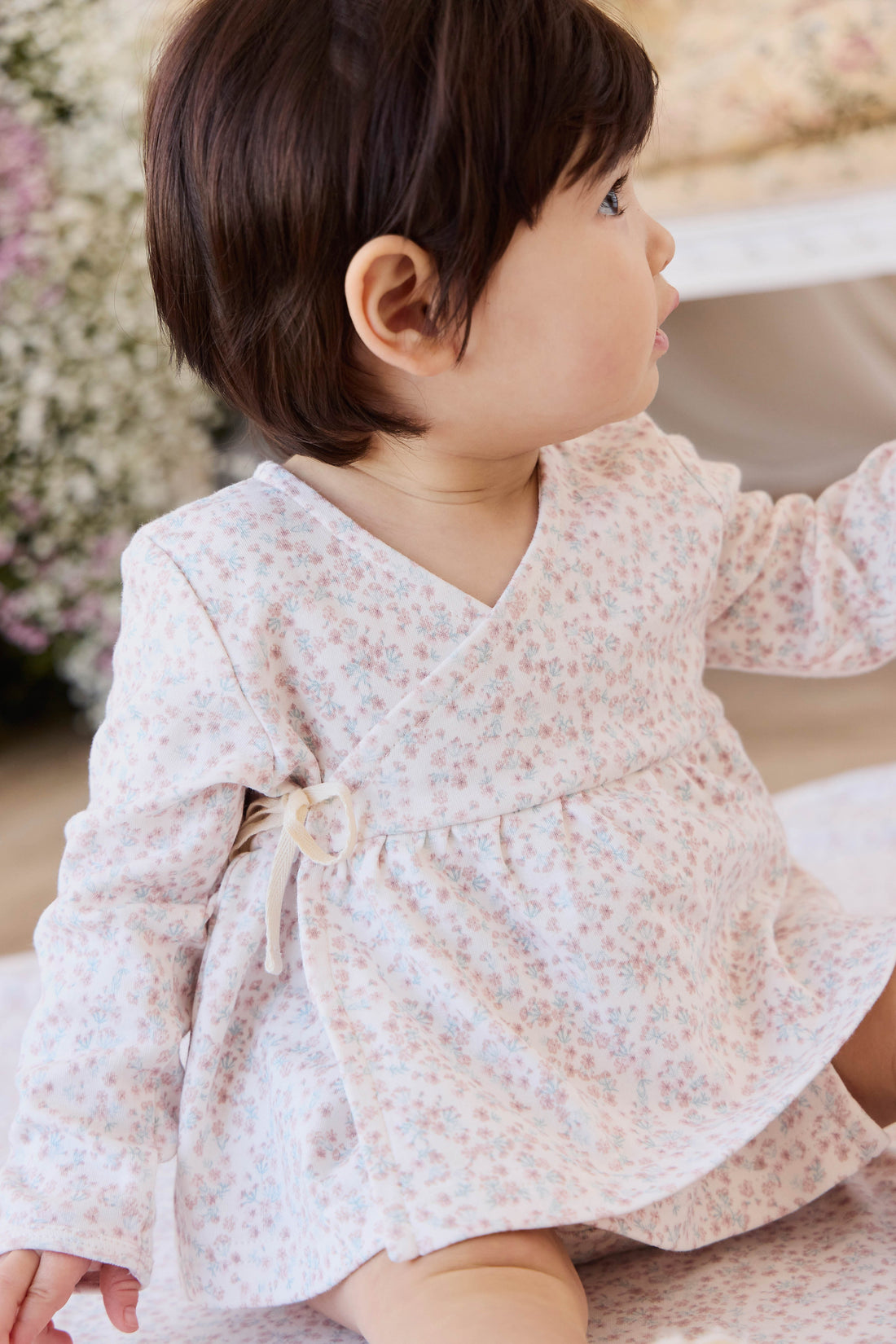 Organic Cotton Clemence Wrap Top - Posy Milk Childrens Top from Jamie Kay USA