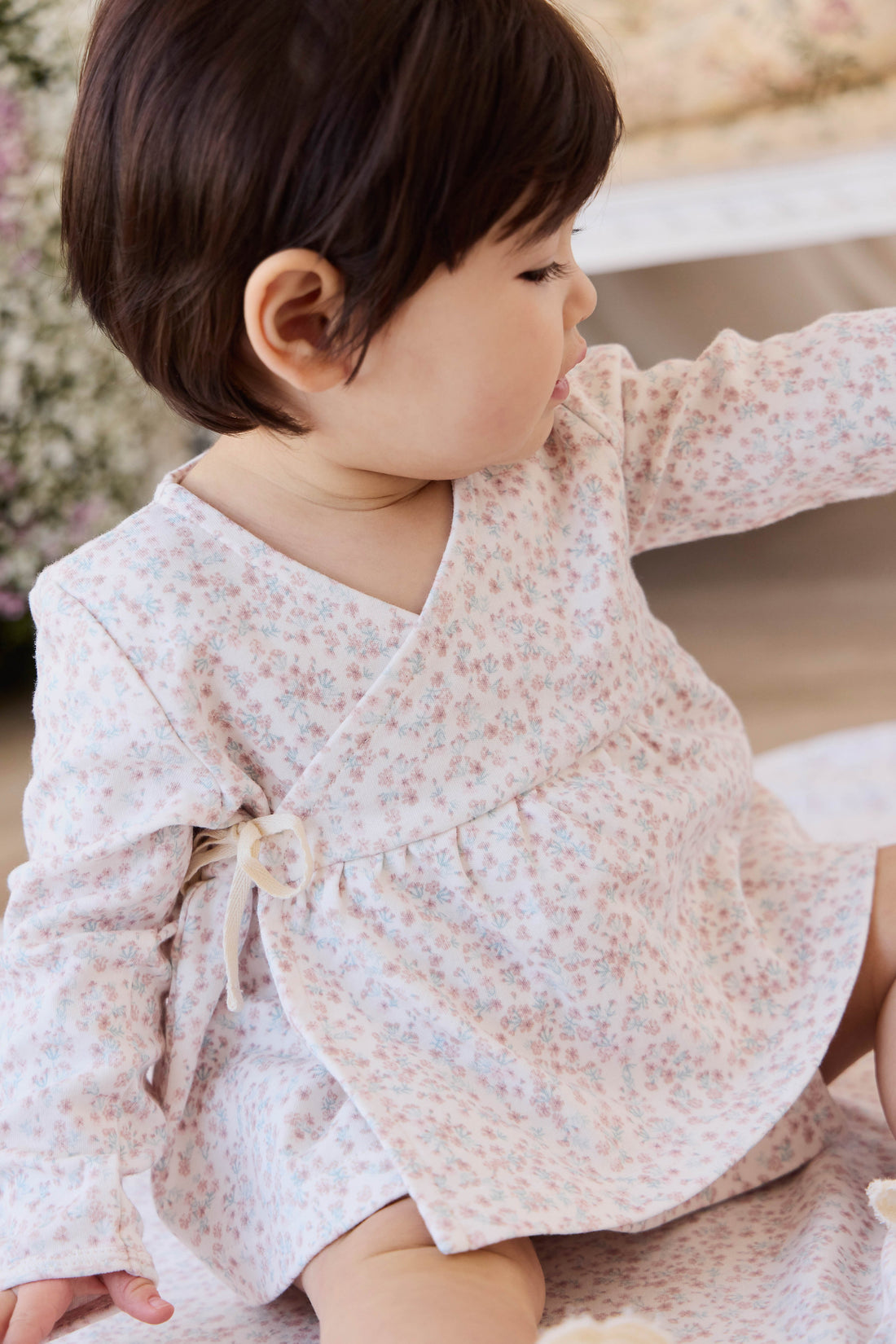 Organic Cotton Clemence Wrap Top - Posy Milk Childrens Top from Jamie Kay USA