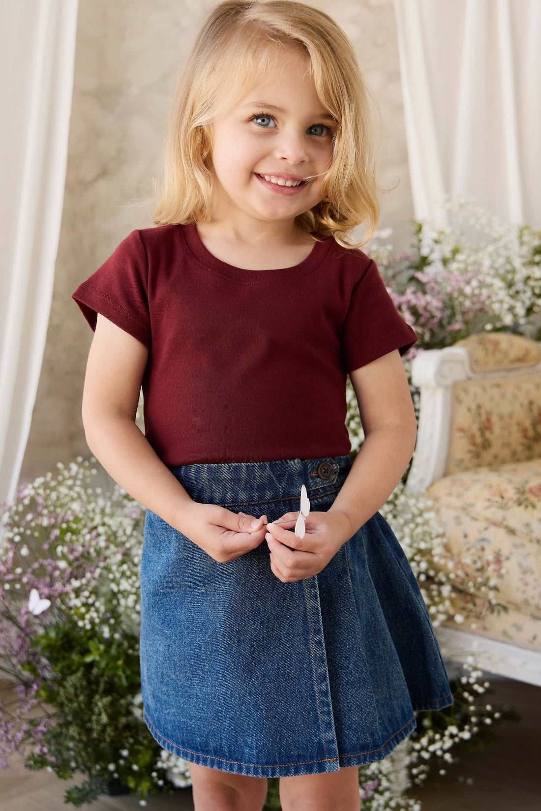 Beatrice Skirt - Classic Denim Childrens Skirt from Jamie Kay USA