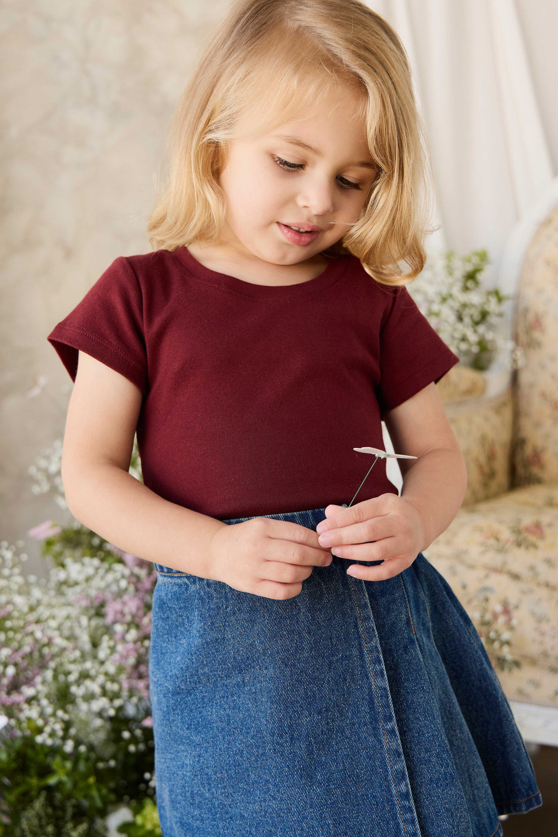 Beatrice Skirt - Classic Denim Childrens Skirt from Jamie Kay USA