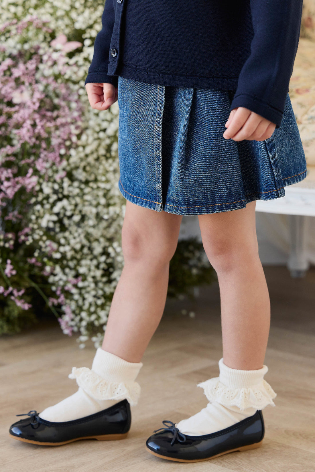 Beatrice Skirt - Classic Denim Childrens Skirt from Jamie Kay USA