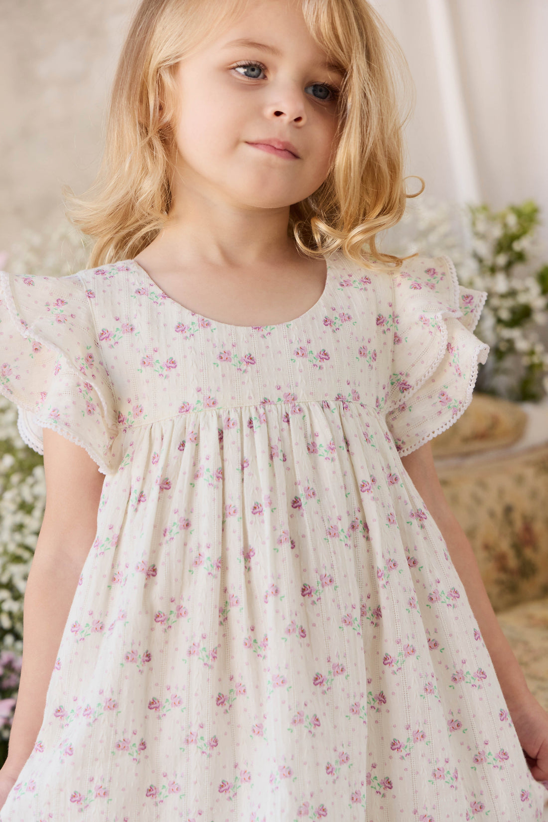 Organic Cotton Caroline Dress - Molly Lilac Childrens Dress from Jamie Kay USA