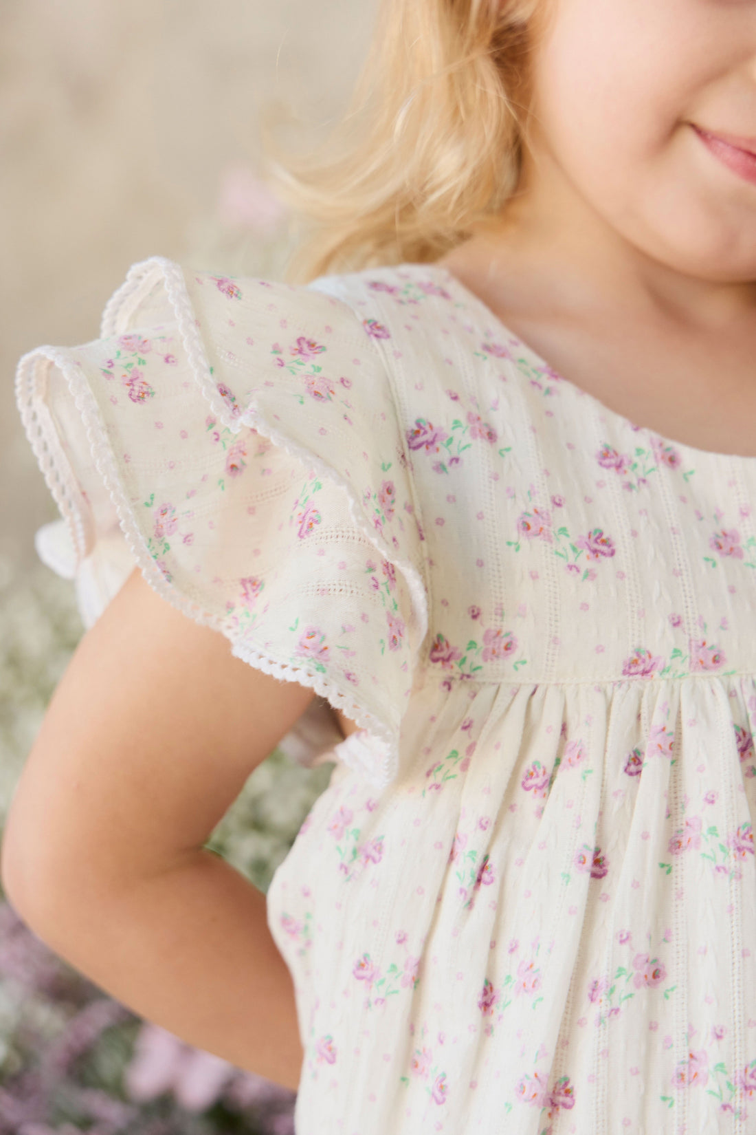 Organic Cotton Caroline Dress - Molly Lilac Childrens Dress from Jamie Kay USA