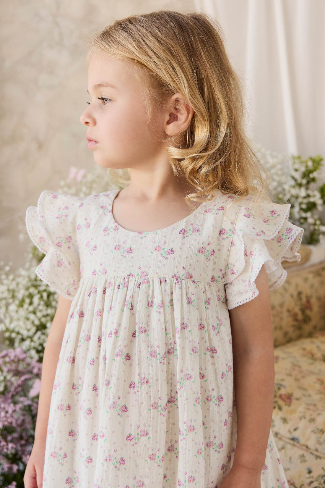 Organic Cotton Caroline Dress - Molly Lilac Childrens Dress from Jamie Kay USA