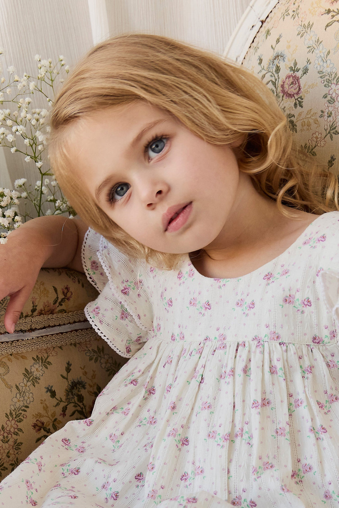Organic Cotton Caroline Dress - Molly Lilac Childrens Dress from Jamie Kay USA