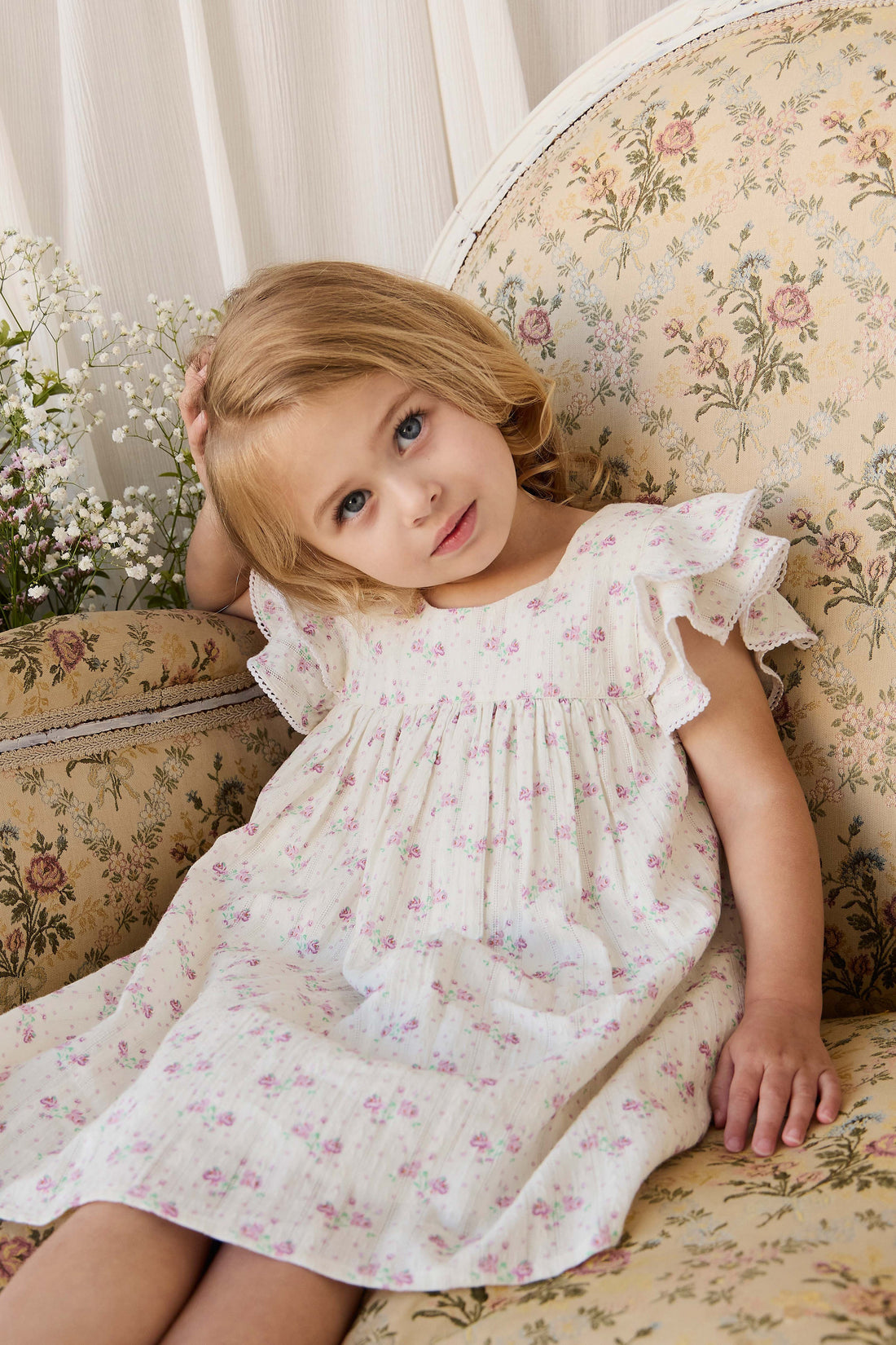 Organic Cotton Caroline Dress - Molly Lilac Childrens Dress from Jamie Kay USA