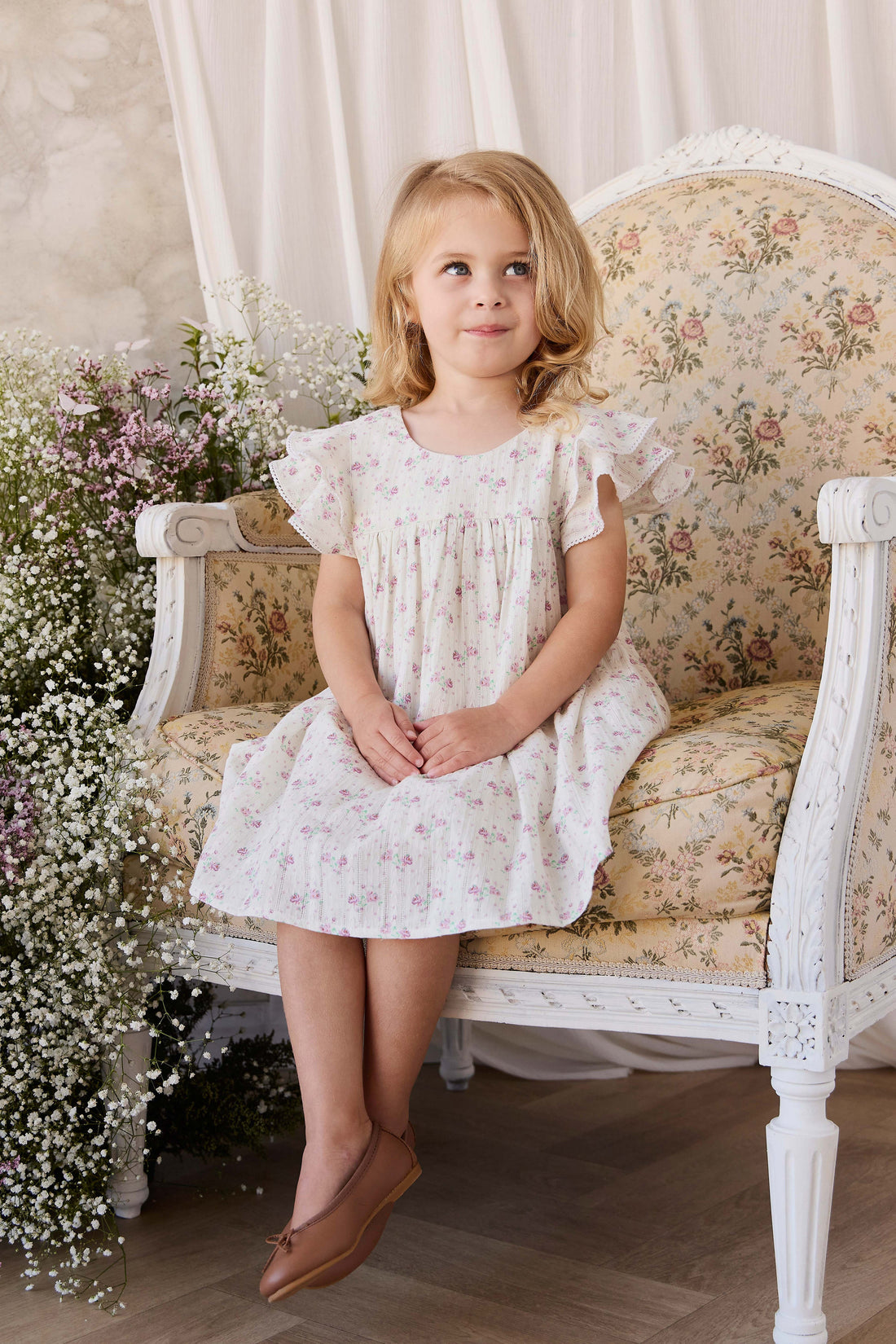 Organic Cotton Caroline Dress - Molly Lilac Childrens Dress from Jamie Kay USA