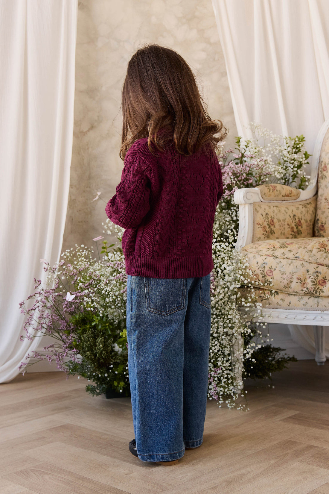 Josephine Knitted Cardigan - Mulberry Wood Childrens Cardigan from Jamie Kay USA