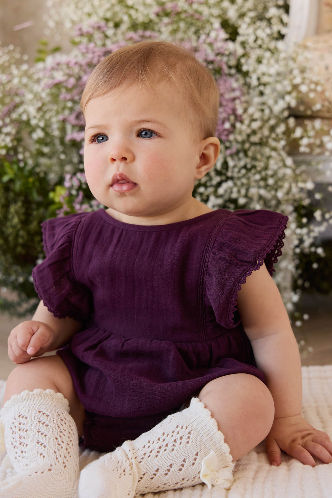 Charlotte Socks - Milk Childrens Socks from Jamie Kay USA